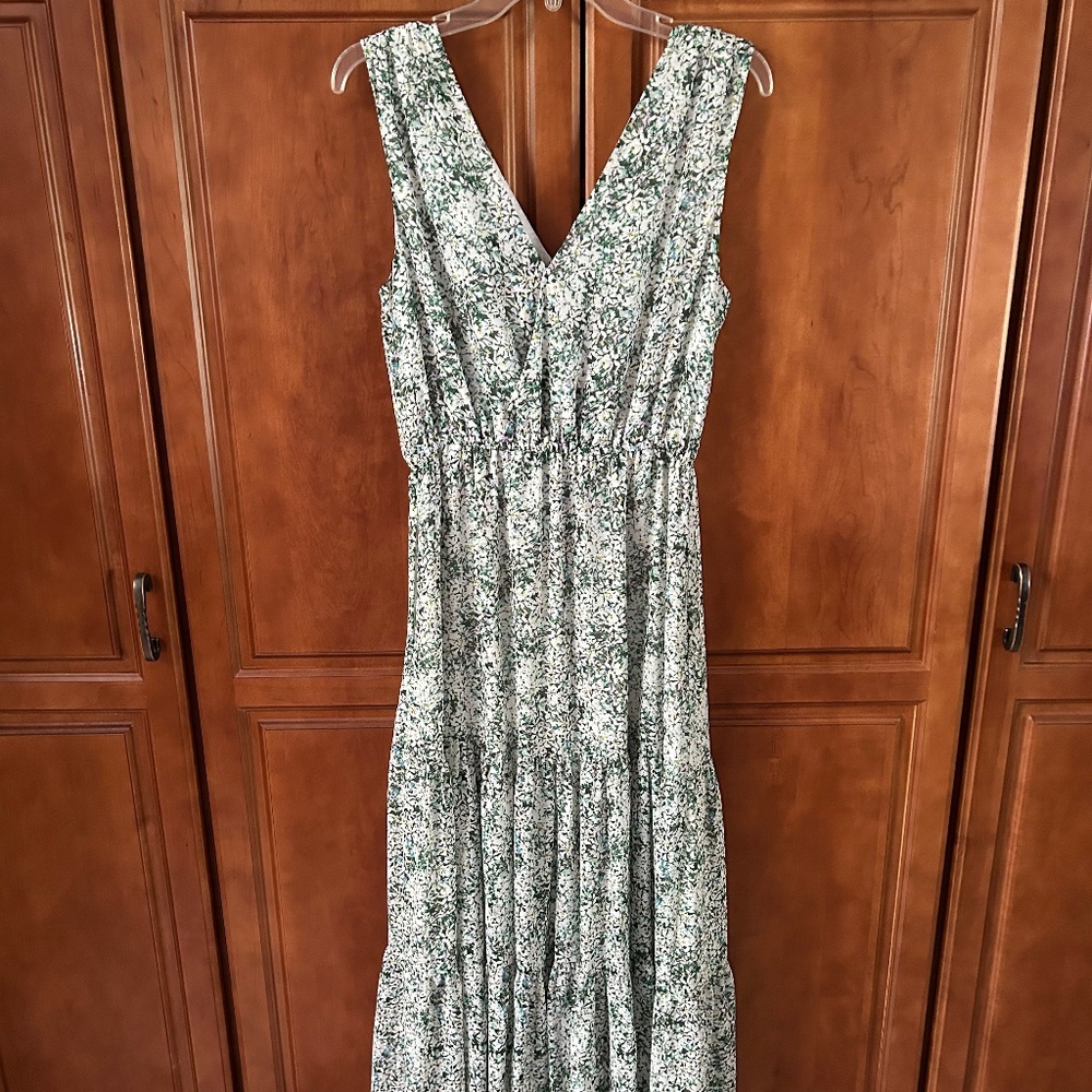 Banana Republic White Floral Maxi Dress Size M - Picture 2 of 4